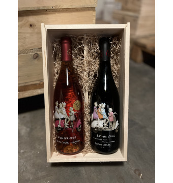 Wijnkist met 2 x Cascina Castlet Vespa - Italië (rosé en rood)
